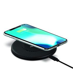 Mooov 732025 - Cargador inalámbrico rápido por inducción, Cargador sin Cables Universal móvil, Qi Wireless Charger, 15W, Carga inductiva, Compatible iOS, Android, Negro