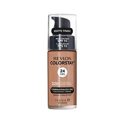 Revlon Colorstay Liquid Foundation Makeup Combination/Oily Skin SPF 15, Longwear Medium-Full Coverage With Matte Finish, True Beige (320), 30 Ml