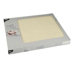 Papstar 82319 Soft Selection - Conjunto de 100 toalhas de mesa individuais (feltro, 30 x 40 cm), cor creme