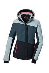 killtec Donna Giacca da sci/giacca funzionale con cappuccio e paraneve con chiusura a cerniera KSW 67 WMN SKI JCKT, hellpetrol, 44, 41961-000