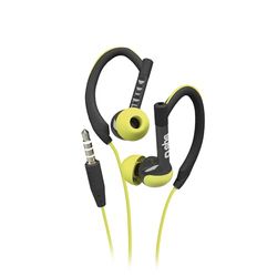 SBS Auricolare in-Ear con conettore Jack 3.5mm, Archetti per le Orecchie, Microfono e Tasto di Risposta, giallo e nero