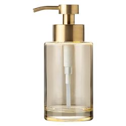 Enra Distributeur de Savon en Verre, 340,2 g en Acier Inoxydable Noir Mat, Distributeur de Savon Liquide antirouille pour Salle de Bain et Cuisine (Pompe dorée)