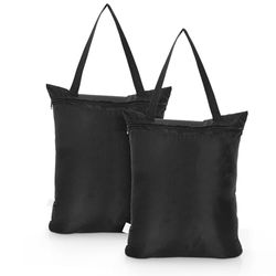 OTraki 2 Pcs Bolsa Húmeda Seca, 40x50 cm Bolsa Bañador Mojado Bolsa Ropa Sucia Viaje Bolsa Piscina Impermeable con Asa Saco Ropa Sucia Cremallera Plegable para Apartamentos Gym Playa Piscina, Negro