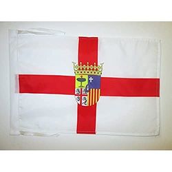 BANDIERA PROVINCIA SPAGNOLA DI ZARAGOZA 45x30cm - BANDIERINA ZARAGOZA - ARAGONA 30 x 45 cm cordicelle - AZ FLAG