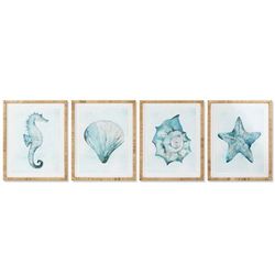 Home ESPRIT Quadro Mediterraneo Caracola 55 x 2,5 x 70 cm (4 Pezzi)