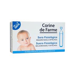 Corine de Farme - Suero Fisiológico para Bebé Unidosis Estériles 30 x 5 ml - Monodosis de Lavado de Ojos, Nariz y Oídos - Fórmula Hipoalergénica - Bebé, Niño y Adulto