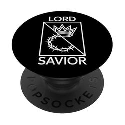 Jesús Señor Y Salvador - Minimalista Cristiano Religioso Jesús PopSockets PopGrip Adhesivo