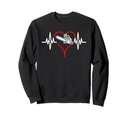 Heartbeat, motosega, boscaiolo, falegname, regalo per uomini e donne Felpa