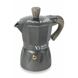 Galileo Casa 5901405 Buon koffiekan, antraciet, houten handvat, 6-taz, aluminium, grijs