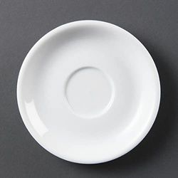 Olympia Whiteware Lot de 12 soucoupes en porcelaine pour cappuccino