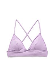 Koton Dames driehoek tissued gewatteerde stropdas detail bikini top, Paars (385), 34