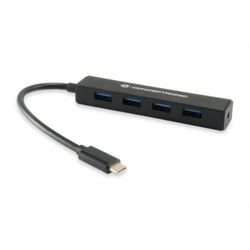 USB Type-C hub, 4 USB 3.1 ports, fast data transfer, ideal for connecting multiple devices and expanding connectivity.