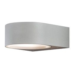 Konstsmide Teramo 7510-300 Wandlamp B: 17cm D: 18,5cm H: 7cm / 1x40W / IP44 / gelakt aluminium / grijs