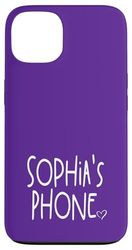 Sophia's Phone Prénom personnalisé Sophia Blanc Violet Coque pour iPhone 13