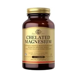 Solgar Chelated Magnesium - Supports Muscle and Nervous System - Mind Balance - Energy Release and Reduces Tiredness - Brown, 100 Tablets