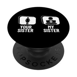 Codificar Tu Hermana Mi Hermana Hermano Divertido Desarrollador PopSockets PopGrip Adhesivo