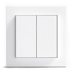 GIRA + Senic Interruptor Inteligente Friends of Hue | Interruptor Inalámbrico Homekit con Regulador de Luz para Bombillas Inteligentes Philips Hue | Sin Batería y Sin Carga | Blanco