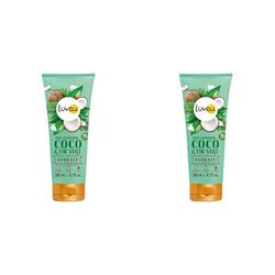 LOVEA - Après-Shampooing - Coco & Thé Vert - Hydrate & Démêle - Cheveux Tous Types - 96% D'Origine Naturelle - Sans Silicone - Vegan - Fabriqué En France - 200 ml (Lot de 2)