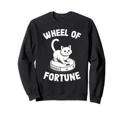 Wheel Of Fortune Cat On Robot Vacuum Cleaner Cat Sweatshirt