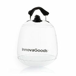 InnovaGoods - Opblaasbare Water Kettlebell 10L, Verstelbaar Gewicht voor Full Body Workout, Inclusief Voetpomp en Oefengids, Duurzaam PVC, Zwart/Transparant