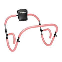Relaxdays Entrenador Abdominal, AB Roller, 66 x 71 x 71 cm, Entrenamiento Efectivo en Casa, para Sit-ups, Rosa/Negro, Plástico, Aluminio