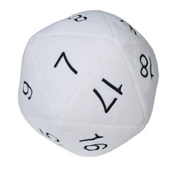 Ultra Pro E-84949 Jumbo D20 Nieuwigheid Dobbelsteen Pluche-Wit met zwarte nummering