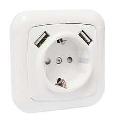 Schuko-docking station met 2 USB-poorten (2 x 1 A)