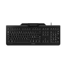 CHERRY KC 1000 SC, Disposition pan-nordique, clavier QWERTY, clavier de sécurité filaire avec terminal de carte à puce intégré, Ange bleu, Noir