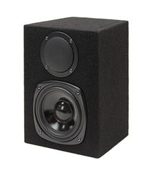 Dynavox Pair of 2 Way Trapezoidal Shelving Speakers with Felt Cover Black
