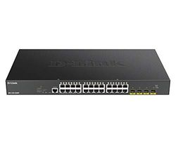 D-Link DGS-1250-28XMP Switch Smart+ 24-Port Gigabit PoE + 4x 10G SFP+, Budget PoE 370W - Idéal pour Entreprise Administration et Réseaux Gérés