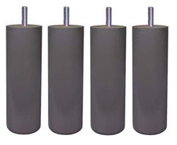 Margot Conjunto de 4 pernas para sommier de madeira, 7 x 7 x 23 cm, madeira, cinzento-castanho, 7 x 7 x 23 cm