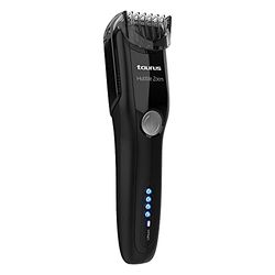 Taurus Hubble Zoom - Barbero eléctrico con o sin cable, afeitadora, uso en seco y húmedo, autonomía 90 min, carga rápida, peine de 12 niveles de corte, varios accesorios, ergonómico, negro