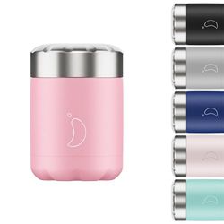 Chilly's Food Pot - Leak-Proof, Premium Stainless Steel Reusable Food Container - Double-Walled Insulated for Hot or Cold Lunch Storage - Pastel Pink - 300ml