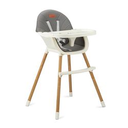 MoMi REKI 2-in-1 hoge babystoel voor baby's en peuters van 6 tot 36 maanden (max. lichaamsgewicht 15 kg), 5-punts veiligheidsgordel, als kinderstoel voor kinderen tot 20 kg