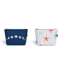 EcoRight Trousse de Maquillage pour Filles, Pochette Cosmétique en Toile pour Femme, Petites Pochettes pour Femme avec Doublure Recyclée Imperméable (Paquet de 2)
