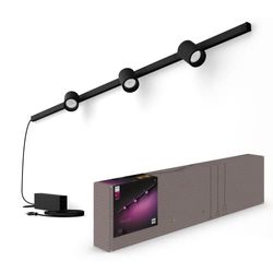 Philips Hue White and Color Ambiance, Perifo, Kit di Illuminazione a Binario da parete, Kit con 3 Faretti, 16.8 W, Nero
