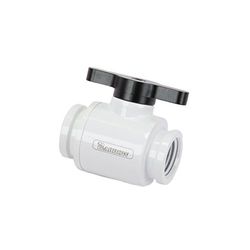Barrow Mini vanne d'arrêt d'eau – Corps principal blanc + poignée classique en aluminium noir