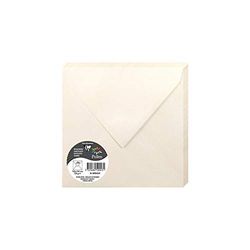 Clairefontaine 50043C - Paquet de 20 Enveloppes Gommées - Format Carré (16,5x16,5cm) - 120g/m² - Coloris Ivoire Irisé - Invitation Evènements et Correspondance - Gamme Pollen - Papier Premium Lisse