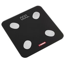 GIMA APP y Báscula de Grasa Corporal Bluetooth, para detectar valores de peso y grasa corporal, negro, 27094