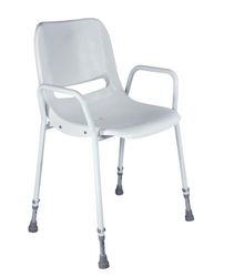Aidapt Milton Shower Chair Adjustable Height Backrest for Comfort,Non-Slip Rubber Ferrules,Armrests,No Tools Required,Delivered Assembled For Elderley,Disabled,Pregnant,Unsteady on Feet