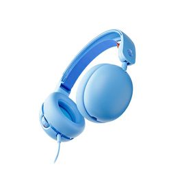 Skullcandy Grom bekabelde over-ear koptelefoon voor kinderen, volumebegrenzing, gedeelde audiopoort, microfoon, compatibel met Bluetooth-apparaten en computers – Blauw