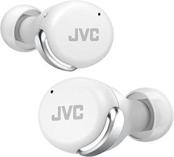 JVC Auriculares Inalámbricos Cancelación de Ruido - Compact True Wireless Earbuds Bluetooth 5.2, Modo Baja Latencia, Batería con 21H de reproducción, Resistencia al Agua (IPX4) HA-Z330T-W (Blanco)