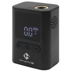 Elektrisk minicykelpump, ELUMATIK POCKET från M-WAVE, LCD-skärm, 100 psi/7 bar