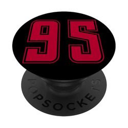 Rojo Número 95 Equipo Junior Deportivo Uniforme Numerado PopSockets PopGrip Adhesivo