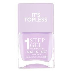 Nails Inc It's Topless Gel-Like Nail Polish, 4-in-1 Base Coat, Treatment, Colour & Top Coat, Long Lasting, Strong, Chip Free Nails, Glossy Salon Quality Manicure, Air Dry Nail Polish, Hailey, 14 ML