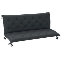 Outsunny 3 Seater Bench Cushion, Garden Chair Cushion with Back and Ties for Indoor and Outdoor Use, 98 x 150 cm, Black