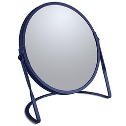 Spirella Specchio per Trucco da Tavolo Specchio per Bellezza Specchio cosmetico bifacciale Specchio cosmetico Girevole Akira Ingrandimento 5X - Blu Scuro Opaco