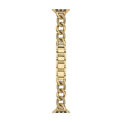 Michael Kors Cinturino da donna in acciaio inossidabile o acetato, compatibile con Apple Watch da 38 mm/40 mm/41 mm, 175+/- 5MM, Tono oro