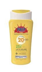 PREP, Latte Solare Dermoprotettivo SPF 20, Protezione Solare Raggi UVA e UVB, Senza Parabeni, Formato 200 ml