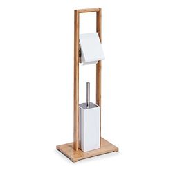 Zeller Present 18636 Set de Toilettes Bambou/MDF Blanc 21,5 x 11 x 82 cm